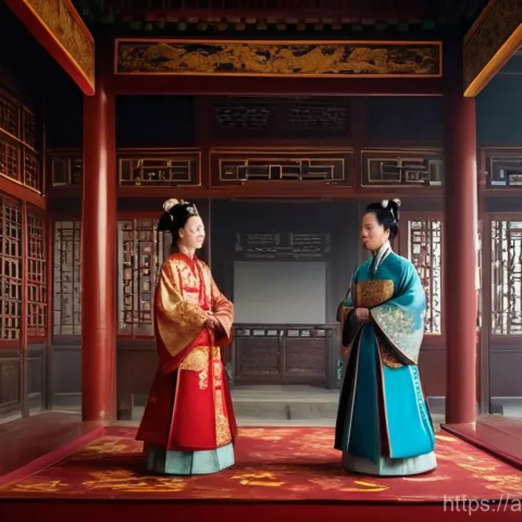 중국영화  구름 속의 태양  흥행 실패 이유 - **Prompt 1: Disconnected Characters in an Overwrought Setting**
    A wide shot of a lavish, ornate ...