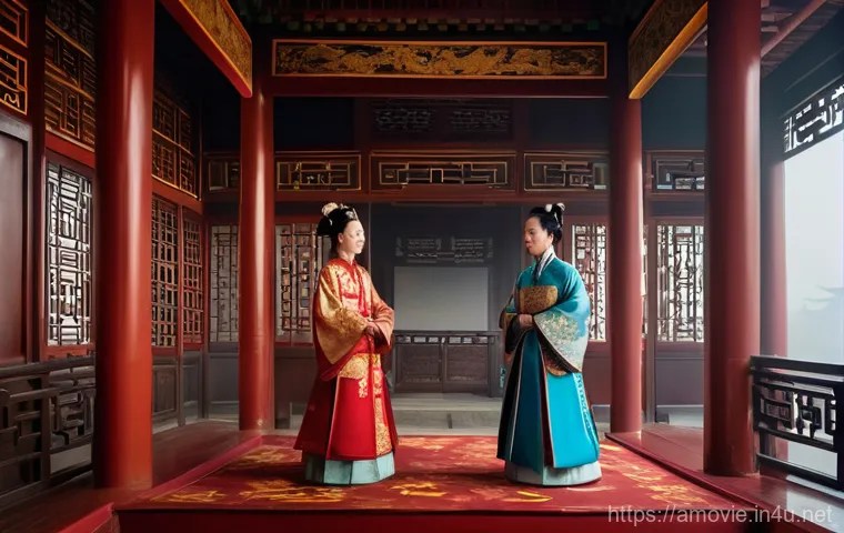 중국영화  구름 속의 태양  흥행 실패 이유 - **Prompt 1: Disconnected Characters in an Overwrought Setting**
    A wide shot of a lavish, ornate ...
