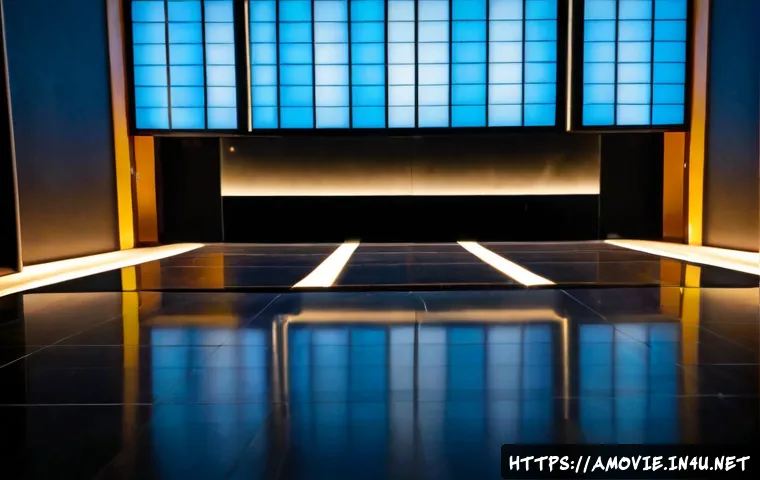 일본 스릴러 영화  악인  관객수 통계 - Photorealistic Japanese cinema lobby during an evening thriller premiere, a diverse adult audience e...